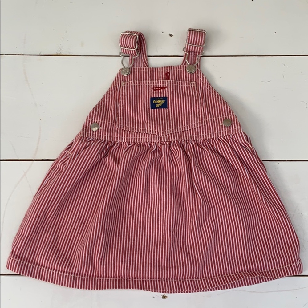 Vintage OshKosh Striped Overall Dress